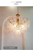 Lustre en cristal moderne français pour salon salle à manger chambre à coucher luxe villa médiévale rétro verre rectangle carré long acrylique