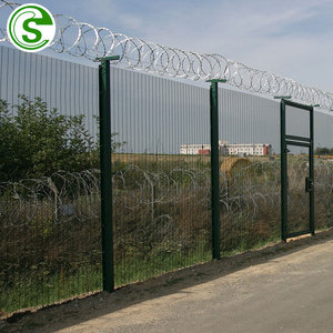 High Security 358 Anti-climb Temporary <strong>Fence</strong> Panels <strong>Chain</strong> <strong>Link</strong> Construction <strong>Fence</strong> Top with Barbed Wire Spike