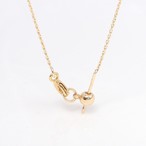 Kalung Emas Asli 14k Rantai Kalung yang Dapat Disesuaikan dengan Cincin Pegas untuk Pria Wanita Perhiasan Kalung Rantai - Product Image 4