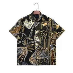 Competitive Price New Fashion Custom Funny Printed Mens Cotton Poplin Shirts For Men Beach Button Up Shirt Floral Hawaiian Shirt