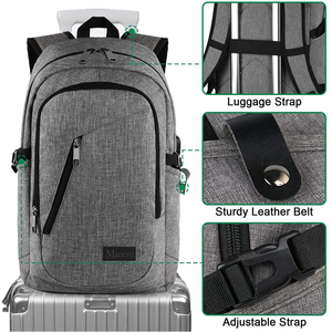 Cao đẳng mochilas du lịch kinh doanh máy tính trở lại gói Mens chống trộm Ba Lô Túi máy tính xách tay với USB sạc cổng - Product Image 2