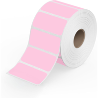 Rouleau d'étiquettes thermiques roses 2*1 pouce, vierges, pour codes-barres et références SKU, compatibles avec l'imprimante thermique directe Rollo