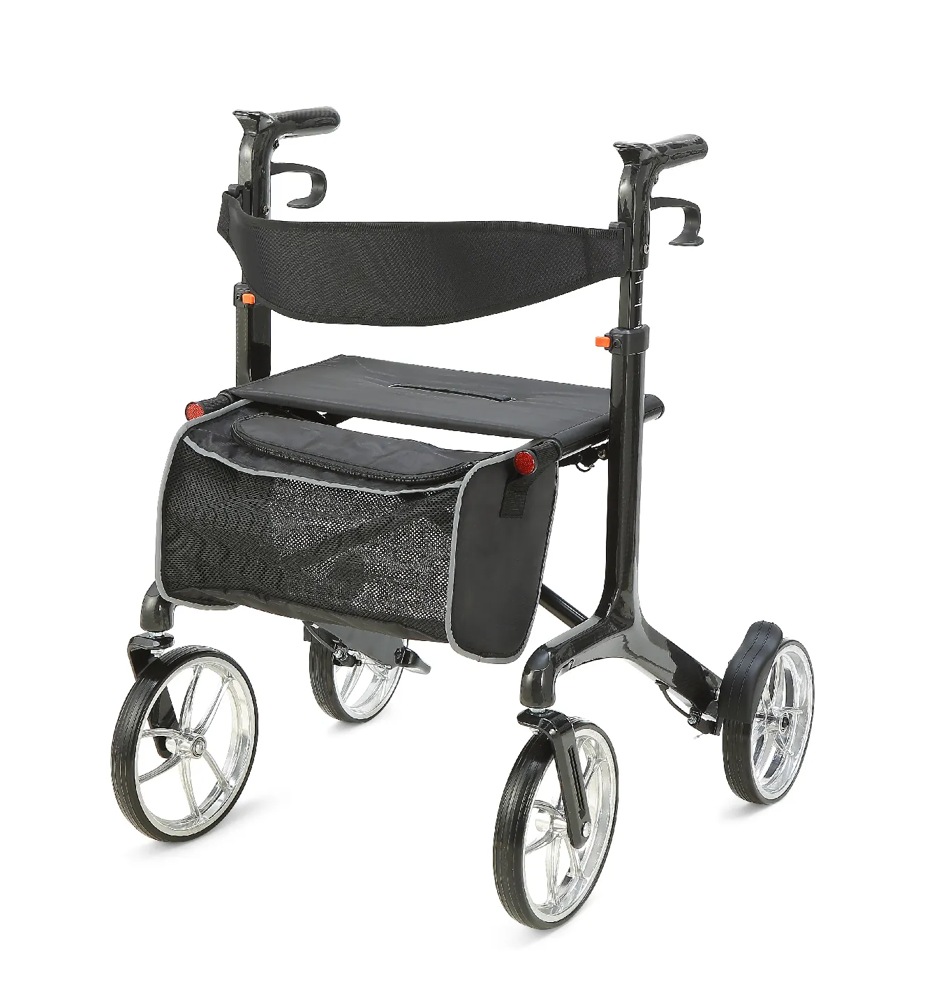 Foshan HCT-9266A New Design Mobility Aids Lightweight Medical Device Four Wheel for Senior Folding Rollator Walker With Seat