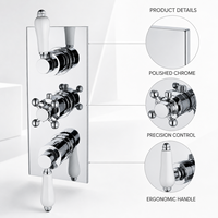 Robinet de douche thermostatique encastré à 3 poignées MK507 en laiton chromé poli
