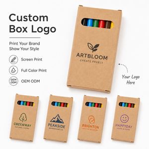 <b>Creative</b> Kids Coloring Kit 6 Colors Wooden Pencil Set Custom Printed Box for School Activities Party Giveaways and <b>Gifts</b> - Product Image 2
