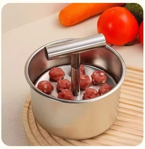 Presse à boulettes de viande pratique en acier inoxydable, outil d'extrusion manuel pour la préparation de boulettes de viande soignées pour la cuisine quotidienne - Product Image 2