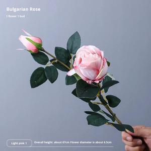 Ramo de Flores Artificiales de Seda de Rosa Búlgara de 2 Cabezas para Decoración del Hogar, Bodas, Centro de Mesa para Sala de Estar - Product Image 6