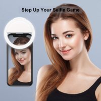 Clip sur Selfie téléphone portable anneau lumineux batterie rechargeable avec 36 Selfie LED anneau lumineux pour appareil photo de téléphone intelligent