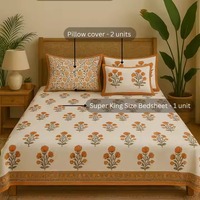Draps de lit super doux en coton blanc orange 100% de qualité supérieure respirants King Size Literie de luxe de style tropical
