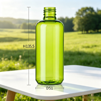 Bouteille cosmétique en plastique PET verte de 200 ml avec col 24/410, vide, rechargeable, pour toner et lotion, avec bouchon à vis blanc