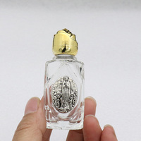 Offre Spéciale – Mini Bouteille de Lotion en Verre Trempé de 15 ml avec Statue de Fatima Gravée – Décoration de Noël Écologique pour Eau Bénite