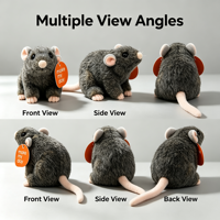 Vente en gros d'usine en stock, jouet en peluche souris réaliste, boîte cadeau animal en peluche simulation rat, coton PP, OEM, cadeau pour enfants