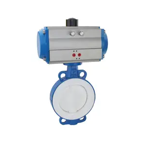 Extended Stem Spring Returned Pneumatic UPVC Butterfly Valve Air Actuated Butterfly Valve EPDM Seat
