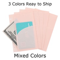 FB TK vente chaude fentes pour cartes en PVC Transparent 6 anneaux A7 taille Agenda planificateur couvre avec 3 options de couleur et 2 pochettes