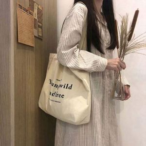 Letter Canvas Lining 2024 New Hua Cheng Ins Shoulder <b>Bag</b> Japanese Fashion Lady Customized Closure Portable Crossbody Student - Product Image 1