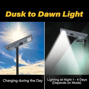 ไฟถนนโซลาร์เซลล์ LED 300W สำหรับภายนอกอาคาร ควบคุมระยะไกล อัตโนมัติ พร้อมระบบเซ็นเซอร์ สำหรับงานอุตสาหกรรม ฉุกเฉิน และรักษาความปลอดภัย - Product Image 6