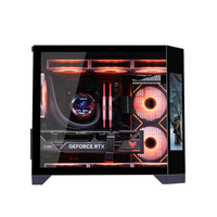 Boîtier PC de bureau Zeromaster Mid Tower panoramique en verre trempé, cabinet CPU MATX, refroidissement, boîtier d'ordinateur de jeu avec écran LCD