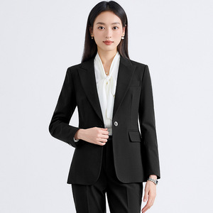 Women's Business Suit Jacket Autumn Winter Slim Fit Anti-Wrinkle Wool <b>Blend</b> Formal Workwear Professional Office Wear - Product Image 3