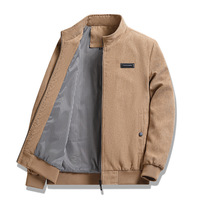 Nouveau manteau en velours côtelé hommes coupe-vent à la mode veste hommes col montant laine d'agneau thermique coton-rembourré vêtements