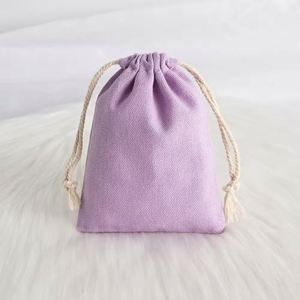 Sacs cadeaux en toile de coton avec cordon de serrage, vente en gros, logo personnalisé, colorés, pour petites entreprises, bagues, accessoires, cadeaux de mariage - Product Image 6