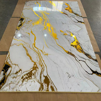 Panneau mural en PVC 3D imitation marbre de grande taille 1220x2440 mm, résistant au feu, avec service de découpe sur mesure, utilisation moderne pour salle de bain/entrepôt