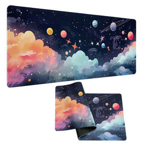 Tapis de bureau personnalisé mignon sur le thème du Cosmos, tapis de souris avec scène spatiale, étoiles, planètes, base en caoutchouc, tapis de souris de jeu pour la maison, le travail, le bureau - Product Image 1