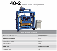 Machine manuelle de fabrication de blocs 4-40-2, machine électrique mobile de fabrication de blocs emboîtables 220V/380V