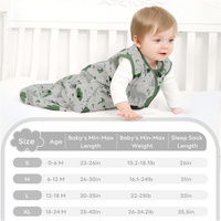 Gilet d'été respirant 0,5 Tog pour tout-petit, anti-coup de pied, avec fermeture éclair bidirectionnelle, antibactérien, unisexe, en coton, sans manches, motif animal pour bébé