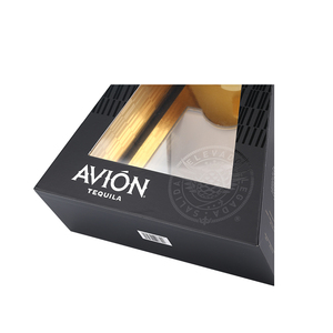 Tùy Chỉnh Thiết Kế Side Mở Xem Cửa Sổ Rượu Vang Thủy Tinh Hộp Quà Tặng Với Matte Kết Thúc Từ Đóng Cửa Cứng Nhắc Bìa Sản Phẩm Bao Bì - Product Image 3