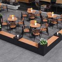 Combinaison moderne de chaise de table pare-soleil imperméable pour l'extérieur café thé zones de loisirs durables pour les hôtels thé au lait