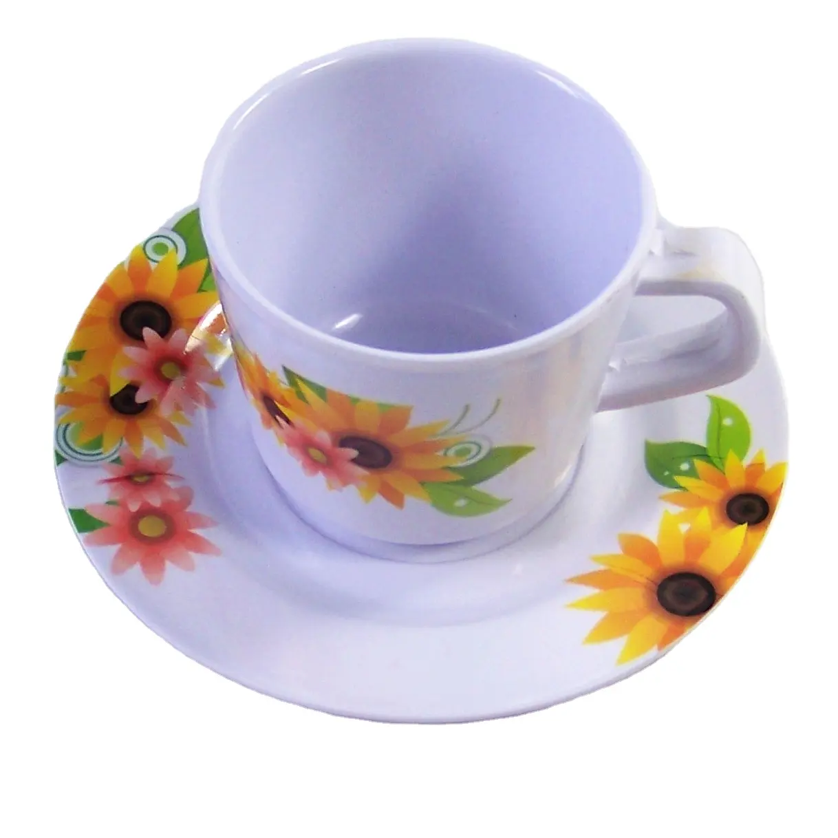 Melamine कप धारक ट्रे थोक कॉफी कप के साथ dishwasher सुरक्षित सूरजमुखी melamine कॉफी कप