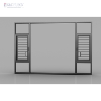 Ventana de Aluminio de Diseño Minimalista para Villas, Marco de Vidrio Aislante, Ventana Fija con Persianas, Marco de Vidrio Templado, Filipinas
