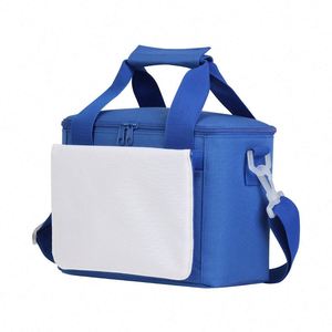 Bolsa Térmica Cuadrada Grande Personalizada al por Mayor, de Lona Aislante, para Impresión por Transferencia de Calor, con Correa Cruzada y Asa de Mano - Product Image 5