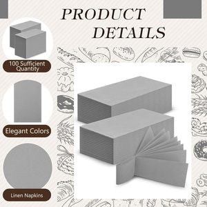 Serviettes de table jetables effet lin, serviettes personnalisées 17"x12", serviettes absorbantes jetables <span class=keywords><strong>en</strong></span> <span class=keywords><strong>papier</strong></span> pour invités, pour <span class=keywords><strong>mariage</strong></span> et fête - Product Image 5