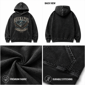 Custom Vintage Hoodie Men's Heavyweight Oversized Streetwear Pullover Graphic Hoodie Casual <b>Washed</b> Cotton Sweatshirt - Product Image 2