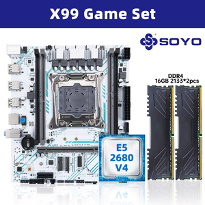 X99 <b>Motherboard</b> LGA 2011-3 Xeon 2680 V4 <b>CPU</b> Processor 32G DDR4 REG ECC RAM M.2 NAME Desktop Computer Kit New LGA 2011-3 Socket M - Product Image 2