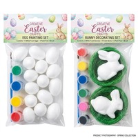 Kit de peinture d'œufs de Pâques DIY, ensemble d'artisanat en mousse de polystyrène avec panier pour enfants, décorations créatives de Pâques