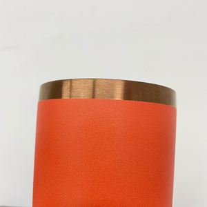 New Colored <b>Orange</b> Pink Brown Chocolate 20oz Powder Coated Copper Plated Underneath Tumbler Cup Mug with Magnetic <b>Slide</b> Lid - Product Image 4