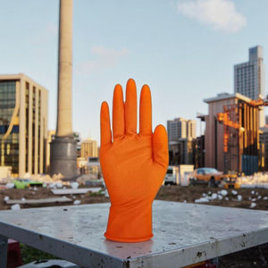 Fabrika doğrudan özelleştirilebilir özel Logo mekanik elmas doku ağır koruyucu eldiven 6-8 Mil saf nitril çalışma kimyasal - Product Image 6