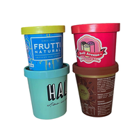 Tasses de crème glacée jetables de nouvelle conception avec le logo personnalisable avec des couvercles pour des enfants