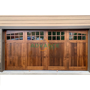 Porte de <span class=keywords><strong>garage</strong></span> <span class=keywords><strong>double</strong></span> sectionnelle moderne américaine 16x8 Porte de <span class=keywords><strong>garage</strong></span> à rabat 9x8 isolée en <span class=keywords><strong>bois</strong></span> massif - Product Image 4