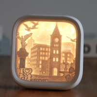 Lampe de nuit 3D LED personnalisée en papier découpé, décoration de bureau et de chambre, cadeau pour occasions festives
