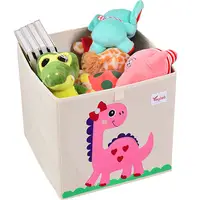 Caixa de armazenamento de dinossauro, caixa quadrada de armazenamento dobrável para pano, organizador de casa para playroom e berçário, infantil, dobrável, brinquedo de peito