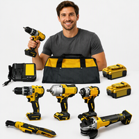 Ensemble d'outils électriques professionnels tout-en-un DW T, gamme complète d'outils sans fil avec batteries 5.0Ah, kit combiné d'outils électriques