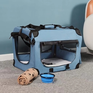 Populaire Reis Opvouwbare Hondenkrat Roestvrij Staal Nylon Huisdier Zachte <span class=keywords><strong>Kennel</strong></span> Duurzaam Metaal Polyester Handig Uw Harige - Product Image 1