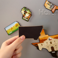 Imán de nevera con mapa del mundo personalizable al por mayor nuevo producto de madera con impresión UV para regalos de vacaciones