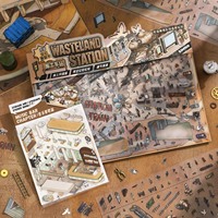 4 autocollants par paquet, série Wasteland Cyberpunk, matériaux de collage de scrapbooking à grande échelle post-apocalyptiques