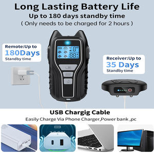 ग्रे रिचार्जेबल कुत्ता प्रशिक्षण कॉलर वाटरप्रूफ रिमोट कंट्रोल 4 सुरक्षा मोड फ्लैशलाइट कंपन सभी कुत्ते छाल नियंत्रण के लिए - Product Image 4