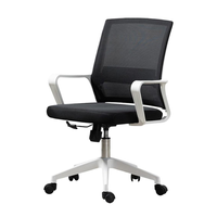 Fauteuil de bureau ergonomique moderne avec support lombaire, réglable en hauteur, en maille bleue, pour visiteurs, personnel et cadres