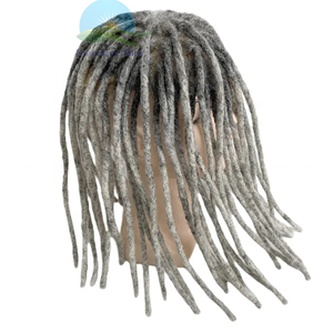1b gris toupet ombre <span class=keywords><strong>cheveux</strong></span> longs 14 pouces indien <span class=keywords><strong>cheveux</strong></span> humains remplacement Australie hommes gris toupet <span class=keywords><strong>dreadlocks</strong></span> - Product Image 3